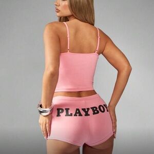 Playboy/Misguided Pink booty shorts